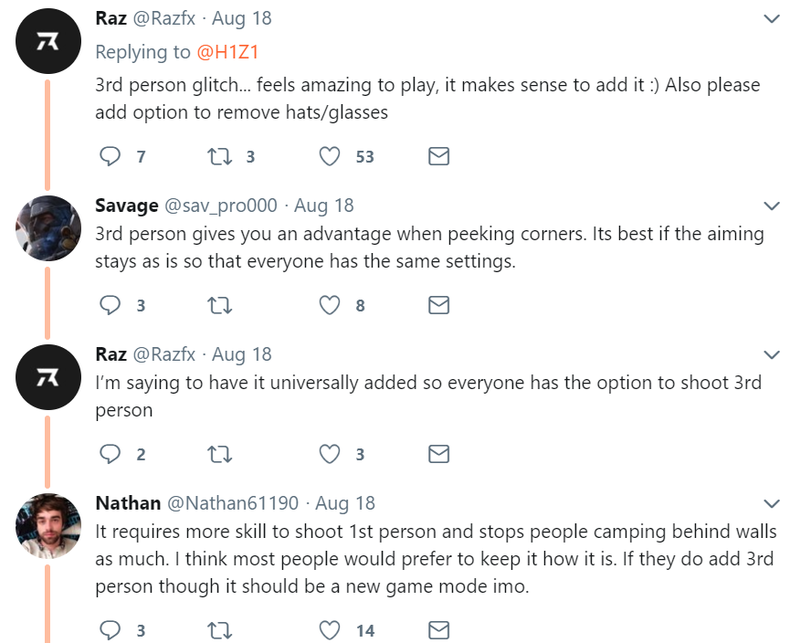 Illustration for article titled H1Z1 Battle Royale Community Split Over Third Person Aiming Glitch